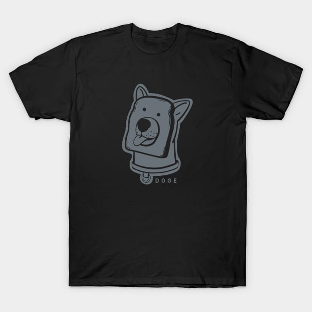 Slice of bread and doge face a funny and weird awesomeness in grey ink T-Shirt by croquis design